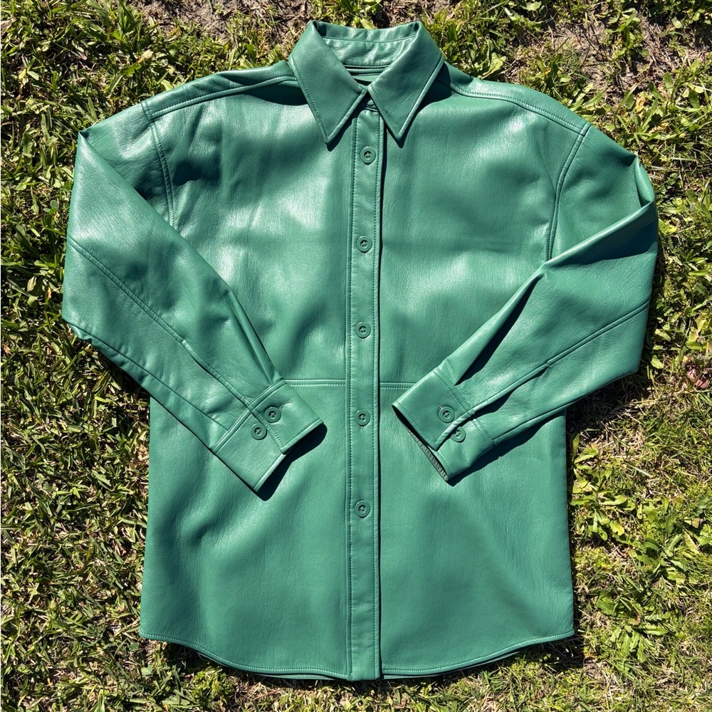 babaton pelli vegan leather shacket